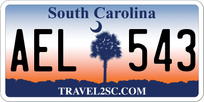 SC license plate AEL543