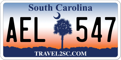SC license plate AEL547
