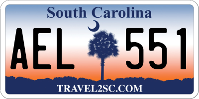 SC license plate AEL551