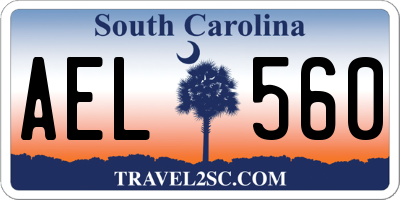 SC license plate AEL560