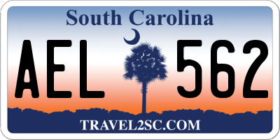 SC license plate AEL562