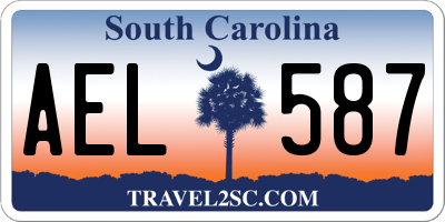 SC license plate AEL587