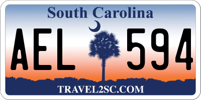 SC license plate AEL594