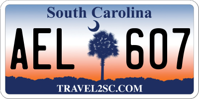 SC license plate AEL607