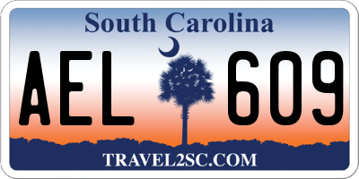 SC license plate AEL609