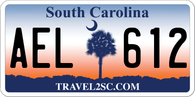 SC license plate AEL612