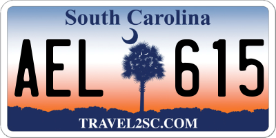 SC license plate AEL615