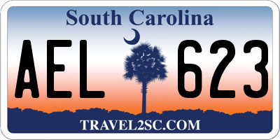 SC license plate AEL623