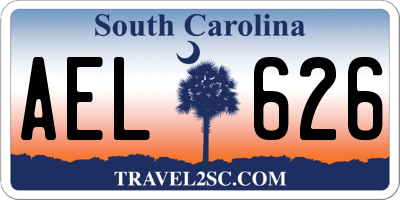 SC license plate AEL626