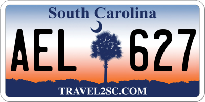 SC license plate AEL627