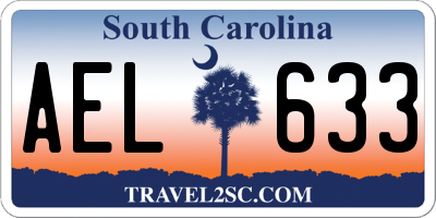 SC license plate AEL633