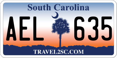 SC license plate AEL635