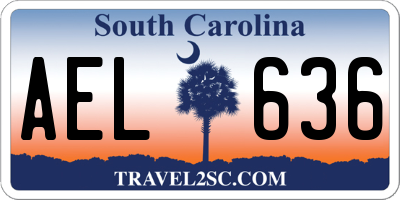 SC license plate AEL636
