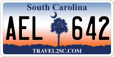 SC license plate AEL642