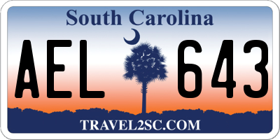 SC license plate AEL643