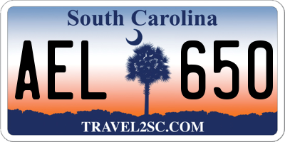 SC license plate AEL650