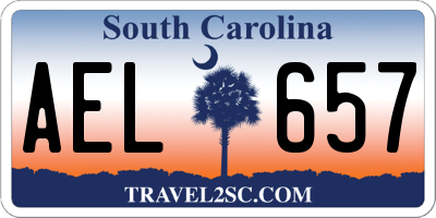 SC license plate AEL657