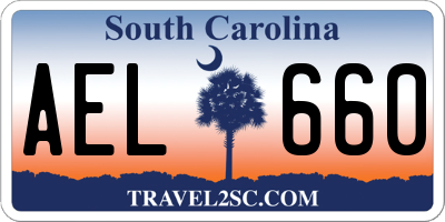 SC license plate AEL660