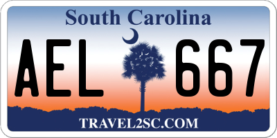 SC license plate AEL667