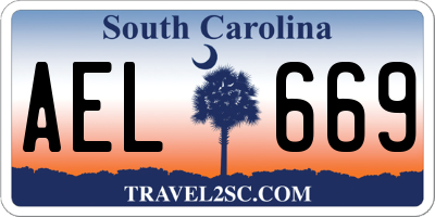 SC license plate AEL669