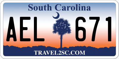 SC license plate AEL671