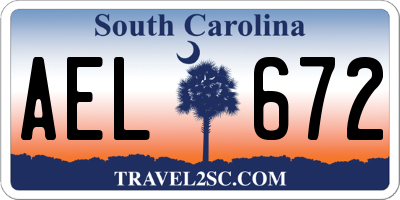 SC license plate AEL672
