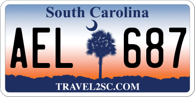 SC license plate AEL687