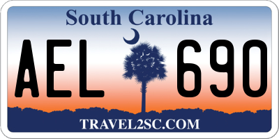 SC license plate AEL690