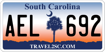 SC license plate AEL692