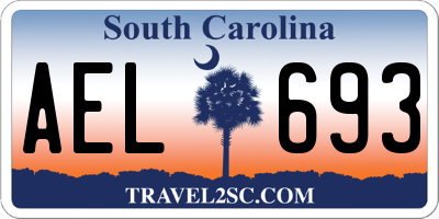SC license plate AEL693