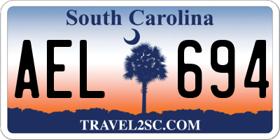 SC license plate AEL694