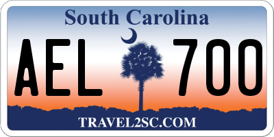 SC license plate AEL700