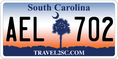 SC license plate AEL702