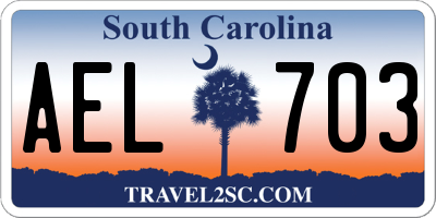 SC license plate AEL703