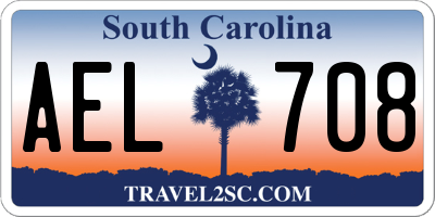 SC license plate AEL708