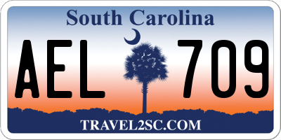 SC license plate AEL709