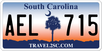 SC license plate AEL715
