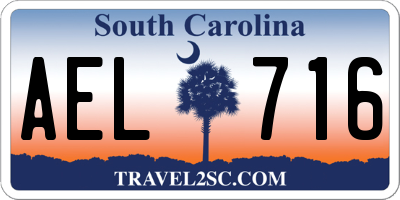 SC license plate AEL716