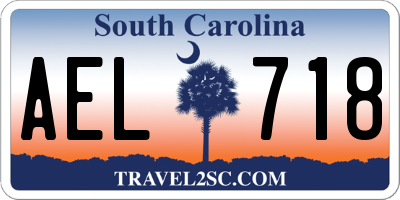 SC license plate AEL718