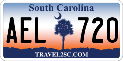 SC license plate AEL720