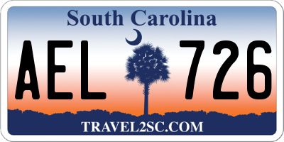 SC license plate AEL726