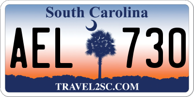 SC license plate AEL730