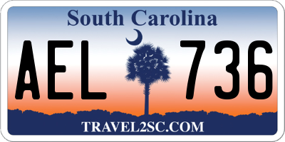 SC license plate AEL736