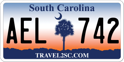 SC license plate AEL742