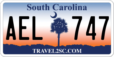 SC license plate AEL747
