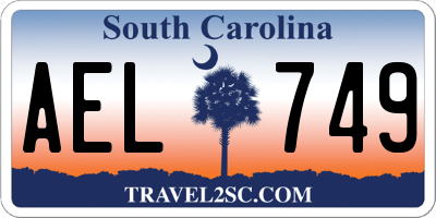 SC license plate AEL749