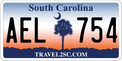 SC license plate AEL754