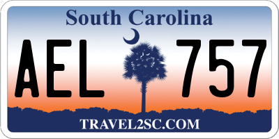 SC license plate AEL757