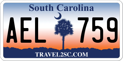 SC license plate AEL759