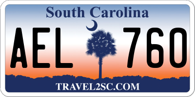 SC license plate AEL760
